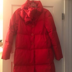Kate Spade bow funnel neck down coat